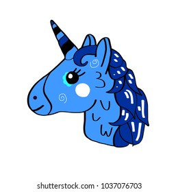 Cute illustration of unicorn head