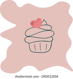 cute illustration valentine's day picture bright on colored background