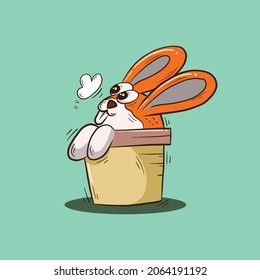 Cute illustration vector rats orange in the pot funny from sticker, printing adn more