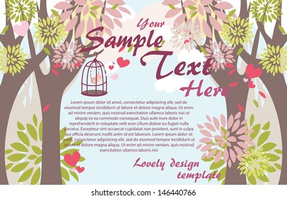 Cute illustration vector template for lovely/wedding/valentine/birthday design