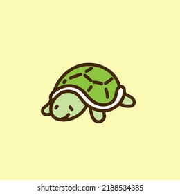 Cute illustration of walking turtle