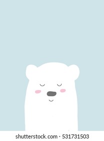 Cute illustration of white bear