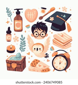 Cute Illustration Wizard Magical and Mystical Elements