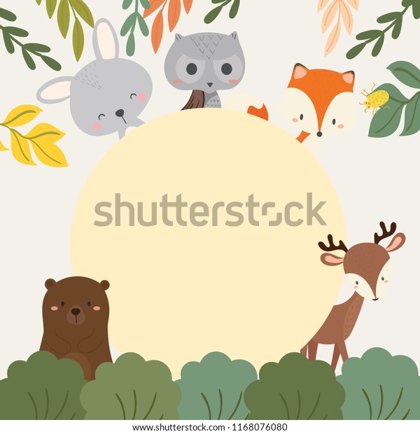 Cute Illustration Woodland Animals Stock Vector (Royalty Free ...