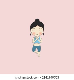 cute illustration for yoga pose