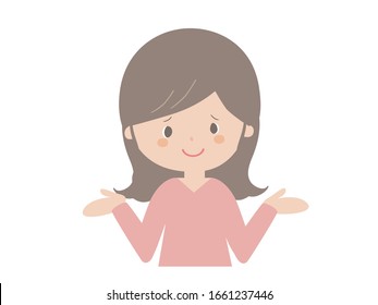 It is a cute illustration of a young woman saying that she does not understand.