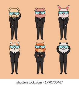
cute illustrations of animals. suitable for invitation cards, posters, clothes and others