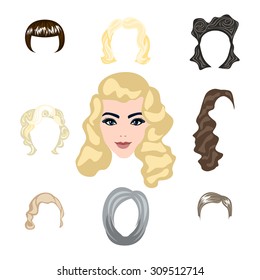 cute illustrations of beautiful young girls with various hair style art