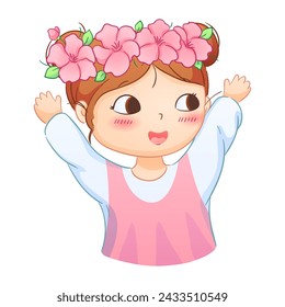 Cute illustrations of boys and girls of various nationalities, perfect for celebrating Mother's Day, International Women's Day, Children's Day, and floral themes.