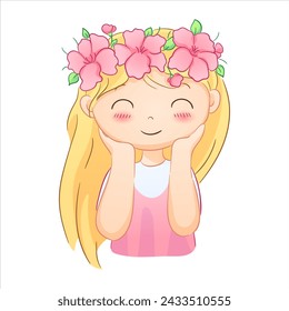 Cute illustrations of boys and girls of various nationalities, perfect for celebrating Mother's Day, International Women's Day, Children's Day, and floral themes.