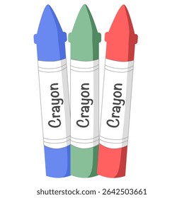 Cute illustrations of crayons for kids