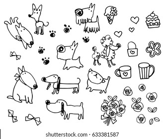 Cute illustrations dogs Vector