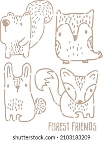 With cute illustrations, forest animals friendly with each other baby t-shirt print, can be used for fashion print design, kids wear, baby shower, celebration, greeting and invitation.