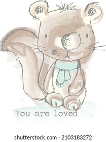 With cute illustrations, forest animals friendly with each other baby t-shirt print, can be used for fashion print design, kids wear, baby shower, celebration, greeting and invitation.