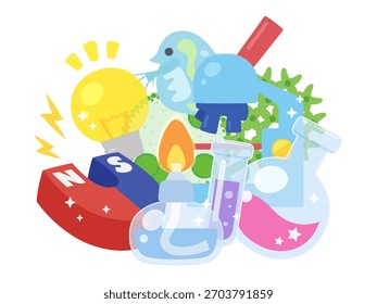 Nette Illustrationen inspiriert von der Wissenschaft