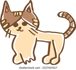 Cute image illustration of a standing cat