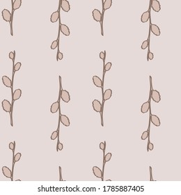 
Cute image of twigs Seamless pattern for fabrics. Dirty pink background, for wallpaper, fabrics, packaging.
