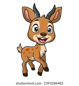 Cute impala cartoon on white background