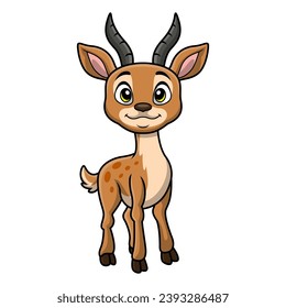 Cute impala cartoon on white background