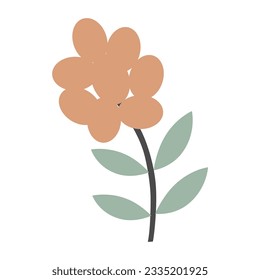 Cute Impasto Tulip Flower icon vector illustration asset element