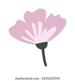 Cute Impasto Tulip Flower icon vector illustration asset element
