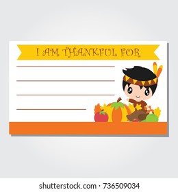 Cute Indian boy with pumpkin, roasted turkey, and apple vector cartoon illustration for thanksgiving's day card design, wallpaper and greeting card 