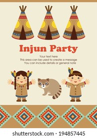 cute indian card design. vector illustration