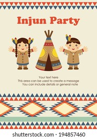 cute indian card design. vector illustration