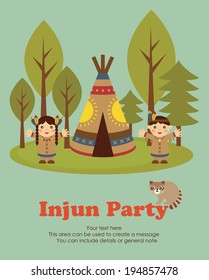 cute indian card design. vector illustration