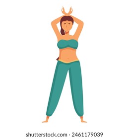 Cute indian dancer icon cartoon vector. Lady culture. Asian art tradition