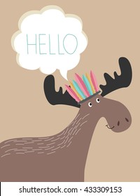 Cute indian elk