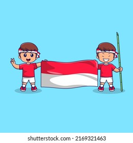 Cute Indonesia Independence day mascot 17 august