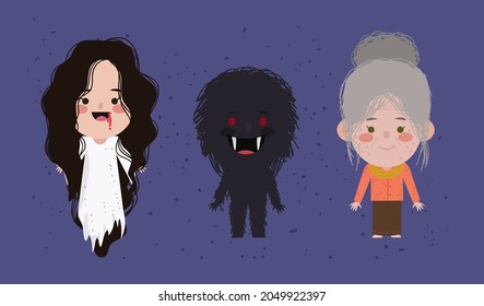 Cute Indonesian Ghost Vector Illustration