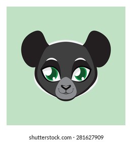 Cute indri avatar with flat colors