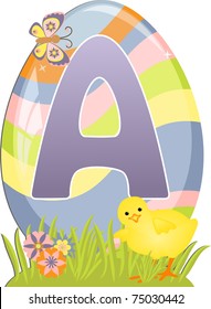 Cute initial letter A for easter design (EPS10)