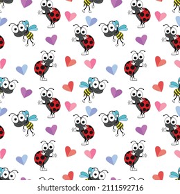 cute insect animal cartoon pattern