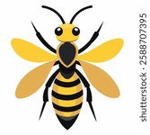 cute insect bee cartoon in flying. illustration yellow black wasp, hornet ,bumblebee.Suitable for education poster ,children