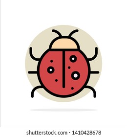 Cute, Insect, Ladybug, Nature, Spring Abstract Circle Background Flat color Icon