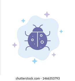 Cute, Insect, Ladybug, Nature, Spring Blue Icon on Abstract Cloud Background. Vector Icon Template background