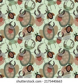 Cute Insect   seamless pattern, vector illustration background.Great for wrapping paper,fabric for kids and any print art.