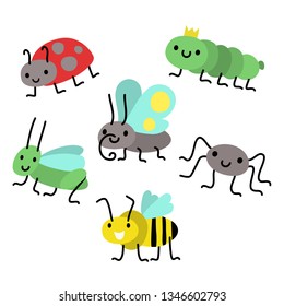 
cute insects set