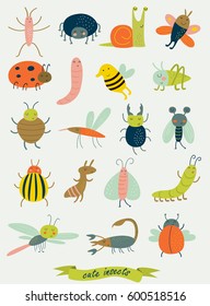 Cute Insects In Vector Set