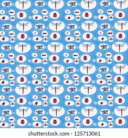  cute Insects world seamless pattern