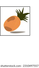 Cute interesting fresh pineapple fruit cartoon