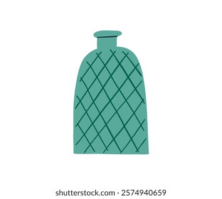 Cute interesting vase drawn in flat style. Interior, vase, decoration. Hand drawn vector illustration.