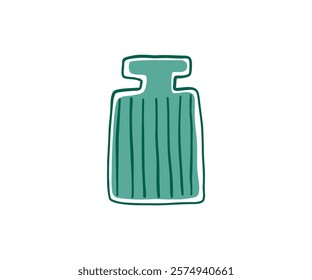 Cute interesting vase drawn in flat style. Interior, vase, decoration. Hand drawn vector illustration.