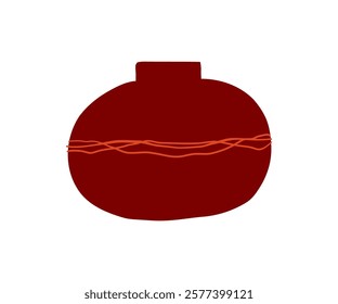 Cute interesting vase drawn in flat style. Interior, vase, decoration. Hand drawn vector illustration.