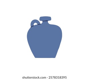 Cute interesting vase drawn in flat style. Interior, vase, decoration. Hand drawn vector illustration.