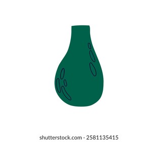 Cute interesting vase drawn in flat style. Interior, vase, decoration. Hand drawn vector illustration.