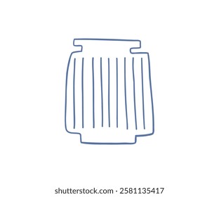 Cute interesting vase drawn in flat style. Interior, vase, decoration. Hand drawn vector illustration.